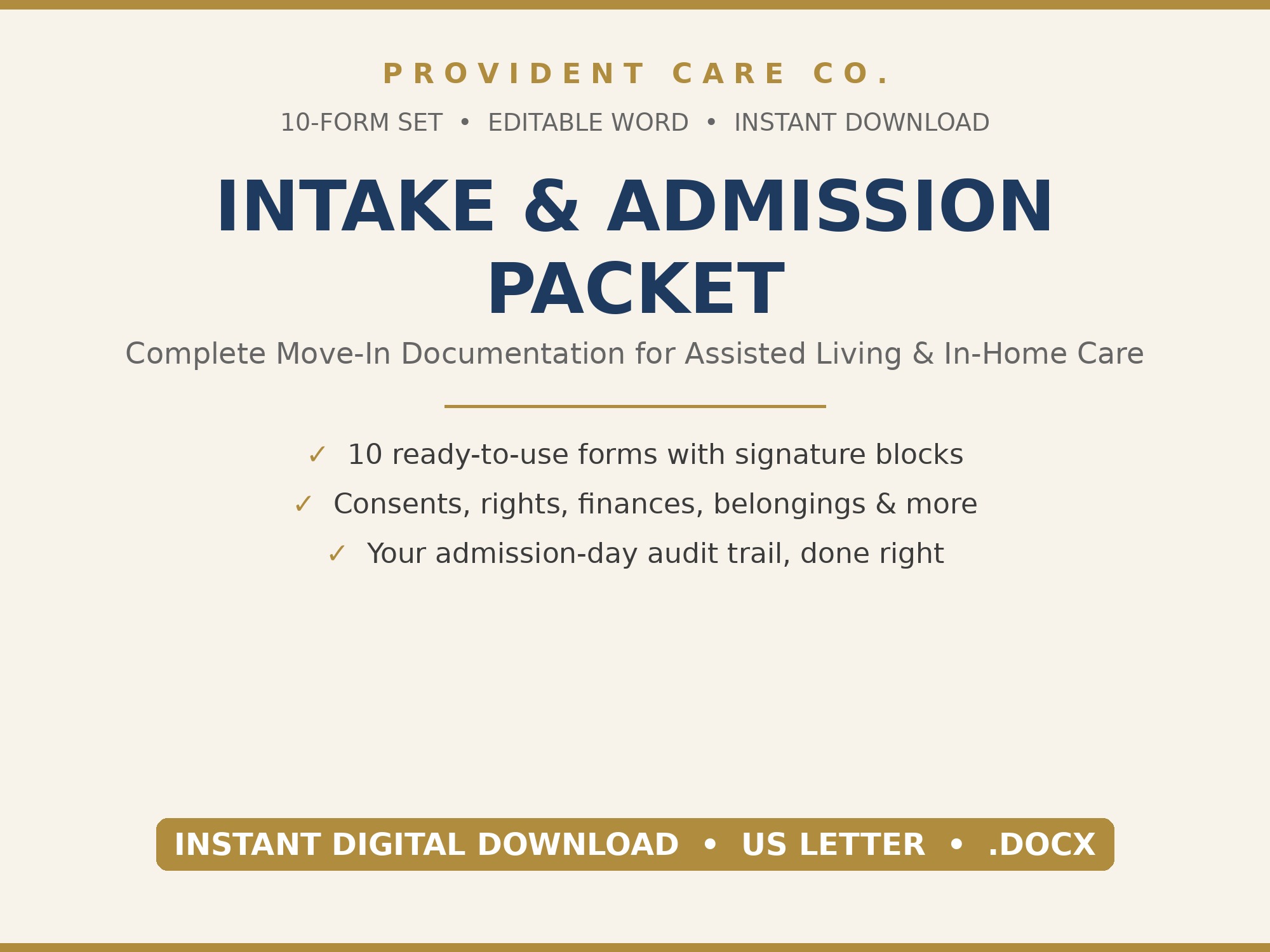 Intake & Admission Packet preview