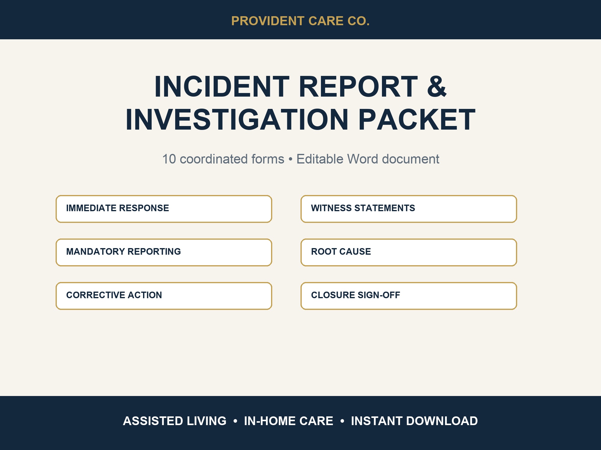 Incident & Investigation Packet preview